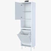 Modilayn NUR SÖKE ŞİLE 50 x 160 x 32,5 cm Çamaşır Hazneli Çok Amaçlı Banyo Dolabı - 5