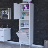 Modilayn NUR SÖKE ŞİLE 50 x 160 x 32,5 cm Çamaşır Hazneli Çok Amaçlı Banyo Dolabı - 3