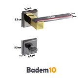 Begonya Lüx Füme Gold Kare Rozetli Wc-Banyo Uyumlu Kapı Kolu Sağa ve Sola Uygun Kapı Kolları 1 Takım thumbnail 4