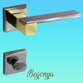 Begonya Lüx Füme Gold Kare Rozetli Wc-Banyo Uyumlu Kapı Kolu Sağa ve Sola Uygun Kapı Kolları 1 Takım thumbnail 6