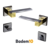 Begonya Lüx Füme Gold Kare Rozetli Wc-Banyo Uyumlu Kapı Kolu Sağa ve Sola Uygun Kapı Kolları 1 Takım thumbnail 5