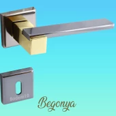 Begonya Lüx Füme Gold Kare Rozetli Oda Uyumlu Kapı Kolu Sağa ve Sola Uygun Kapı Kolları 1 Takım thumbnail 4