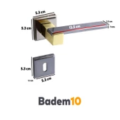 Begonya Lüx Füme Gold Kare Rozetli Oda Uyumlu Kapı Kolu Sağa ve Sola Uygun Kapı Kolları 1 Takım thumbnail 5