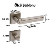 Defne Lüx İnox Kare Rozetli Wc-Banyo Kapısı Uyumlu Kapı Kolu Sağa ve Sola Uygun Kapı Kolları 1 Takım thumbnail 5