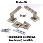 Defne Lüx İnox Kare Rozetli Wc-Banyo Kapısı Uyumlu Kapı Kolu Sağa ve Sola Uygun Kapı Kolları 1 Takım thumbnail 3