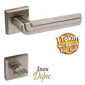 Defne Lüx İnox Kare Rozetli Wc-Banyo Kapısı Uyumlu Kapı Kolu Sağa ve Sola Uygun Kapı Kolları 1 Takım thumbnail 1