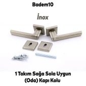 Defne Lüx İnox Kare Rozetli Oda Kapısı Uyumlu Kapı Kolu Sağa ve Sola Uygun Kapı Kolları 1 Takım thumbnail 2