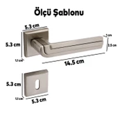 Defne Lüx İnox Kare Rozetli Oda Kapısı Uyumlu Kapı Kolu Sağa ve Sola Uygun Kapı Kolları 1 Takım thumbnail 4