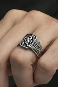 Akrep Desenli Taşsız 925 Gümüş Erkek Yüzük - 1