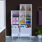 MODİLAYN Forbest İnci 95 x 165 cm Çamaşır Hazneli Çok Amaçlı Banyo & Mutfak Dolabı - 1