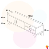MODİLAYN Claros Tv Sehpası 150 X 40 x 60 cm Tv Ünitesi - 6