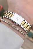 Daniel Klein DKISTE930 Kadranı Gümüş Kordonu Gold Gümüş Renk Kadın Kol Saati ve Bileklik - 5