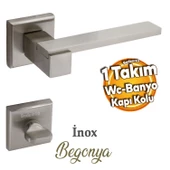 Begonya Lüx İnox Kare Rozetli Wc-Banyo Uyumlu Kapı Kolu Sağa ve Sola Uygun Kapı Kolları 1 Takım - 5