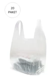 Şeffaf Atlet Poşet Orta Boy 28x50 cm 20 Paket Takriben 4.000 Adet - 1