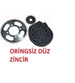 Bajaj Discover 150 F- 150 S Zincir Dişli Seti Kaliteli (Oringsiz Düz Siyah Zincir) _Supermoto - 1