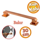 Sürgülü Kapı Çekme Kolu Tutma Kulpu Kulbu Çelik Dış Kapı Tutamağı Kol Bakır 30 Cm - 1