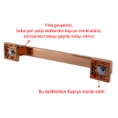 Sürgülü Kapı Çekme Kolu Tutma Kulpu Kulbu Çelik Dış Kapı Tutamağı Kol Bakır 30 Cm - 3