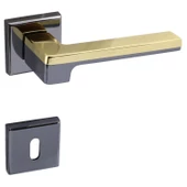 Defne Lüx Füme Gold Kare Rozetli Oda Kapısı Uyumlu Kapı Kolu Sağa ve Sola Uygun Kapı Kolları 1 Takım thumbnail 7