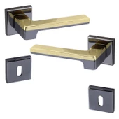 Defne Lüx Füme Gold Kare Rozetli Oda Kapısı Uyumlu Kapı Kolu Sağa ve Sola Uygun Kapı Kolları 1 Takım thumbnail 6