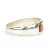 925 Ayar Gümüş Kırmızı Mineli Erkek Yüzük thumbnail 2