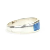 925 Ayar Gümüş Mavi Mineli Erkek Yüzük thumbnail 2