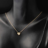 Kalp Tasarım Tektaşlı 22 Ayar Altın Kolye thumbnail 2