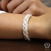 925 Ayar Gümüş Elişi Kalın Örgü Bileklik thumbnail 6