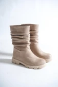 New Horizente Kaymaz Taban Körüklü Ten Süet Kısa Çizme Kadın Günlük Bot thumbnail 4