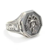 925 Ayar Gümüş Anadolu Kartalı Kapaklı Kalemli Erkek Yüzüğü thumbnail 1