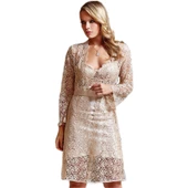 Jeremi 443 Gecelik Sabahlık Dantelli Saten 6'LI Set Çeyiz Takım - 5