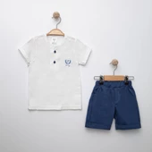 Sıfır Yaka Müslin Erkek Çocuk Takım MNK6389 thumbnail 5