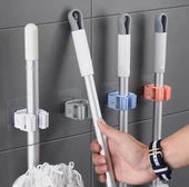 4 Adet Gri Renk Paspas Süpürge Fırça Ve Mop Askısı Sap Tutucu Mop Tutucu - 1
