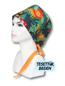 Tesettür Jungle Yeşil Orman Desenli Cerrahi Bone Doktor Hemşire Sağlıkçı Bonesi Geniş Kesim - 1