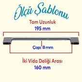 Yeni Lama 160 Mm Düz Mobilya Mutfak Dolabı Çekmece Dolap Kapak Kulpu Kulpları Kulbu Krom Metal Kulp - 2