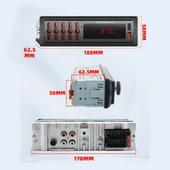 Universal Au-9990 Hızlı Şarj Çift Usb Bluetooth’lu Araba Teybi Aux Radyo Çift Amfi Çıkışlı 4x60 Watt 63 Max Ses - 2
