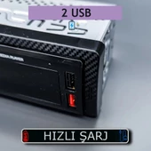 Universal Au-9990 Hızlı Şarj Çift Usb Bluetooth’lu Araba Teybi Aux Radyo Çift Amfi Çıkışlı 4x60 Watt 63 Max Ses - 5