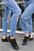 Tomiross Unısex Siyah Siyah  Garantili Ortopedik Keten Günlük Kullanım Sneaker Ayakkabı X-STAR-7284 - 3