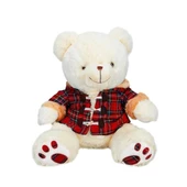 1510 Ekose Elbiseli Peluş Ayı 45 cm -Sunman - 2