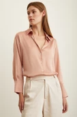 Basic Saten Gömlek Pudra thumbnail 1