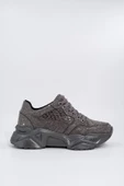 Gri Taşlı Sneaker Kadın Spor Ayakkabı - Dofi - 2