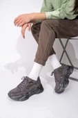 Gri Taşlı Sneaker Kadın Spor Ayakkabı - Dofi - 1