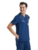 ZAZEL- Erkek Likralı Lacivert Üniforma Üst thumbnail 2