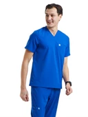 ZAZEL- Erkek Likralı Royal Mavi Üniforma Üst thumbnail 2