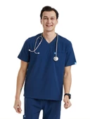 ZAZEL- Erkek Likralı Lacivert Üniforma Üst thumbnail 1