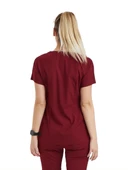 FREESIA- Kadın Likralı Bordo Üniforma Üst thumbnail 3