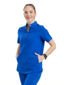 CROCUS- Kadın Likralı Royal Mavi Üniforma Üst thumbnail 1