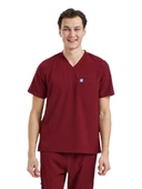 ZAZEL- Erkek Likralı Bordo Üniforma Üst thumbnail 1