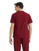 ZAZEL- Erkek Likralı Bordo Üniforma Üst thumbnail 2