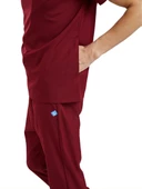 ZAZEL- Erkek Likralı Bordo Üniforma Üst thumbnail 4