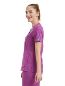 CLOWER- Kadın Likralı Pembe Üniforma Üst thumbnail 2